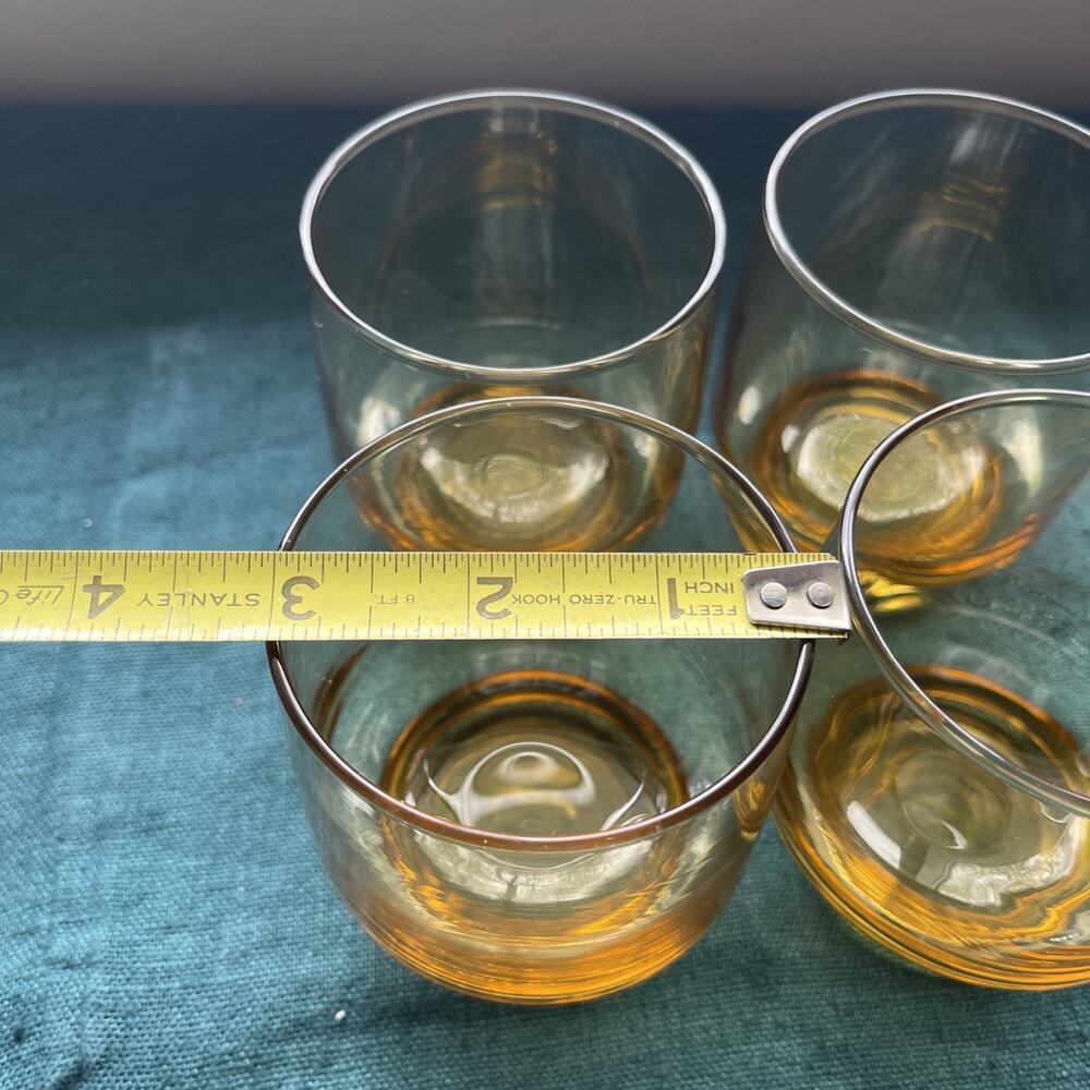 Vintage MCM Libbey "Malibou" (Tempo) Amber Juice/Rocks Glasses - Set of 4 - Picture 7 of 7